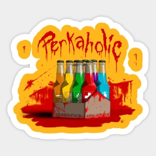 Zombie 8-Pack Bloodied Perkaholic on Yellow Sticker